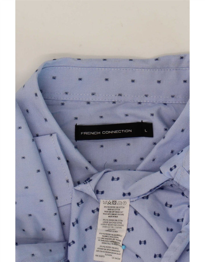 Camisa para hombre French Connection de poliéster con lunares azules grandes