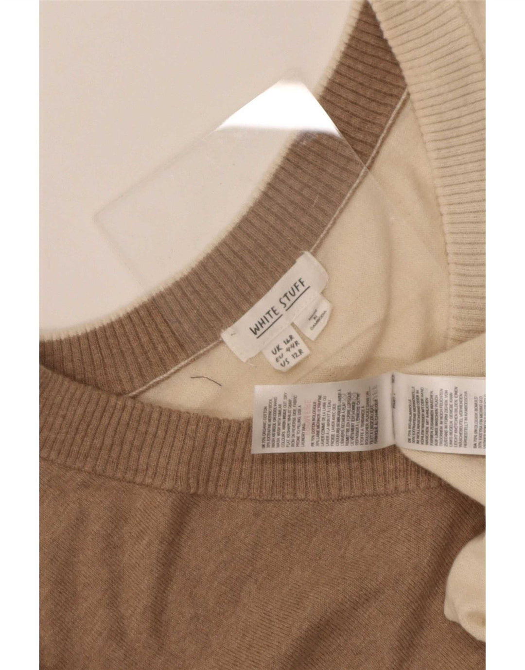 White Stuff - Jersey con cuello en V para mujer, talla grande, multicolor