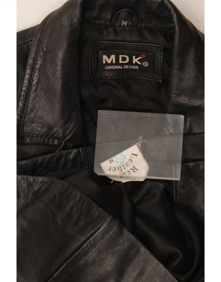 MDK Chaqueta de cuero para mujer UK 12 Medium Black