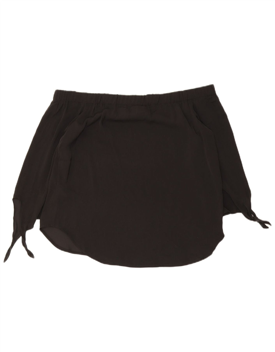 Oasis Top de manga 3/4 con hombros descubiertos para mujer UK 42 Poliéster negro mediano