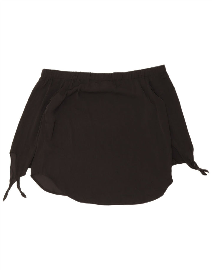 Oasis Top de manga 3/4 con hombros descubiertos para mujer UK 42 Poliéster negro mediano