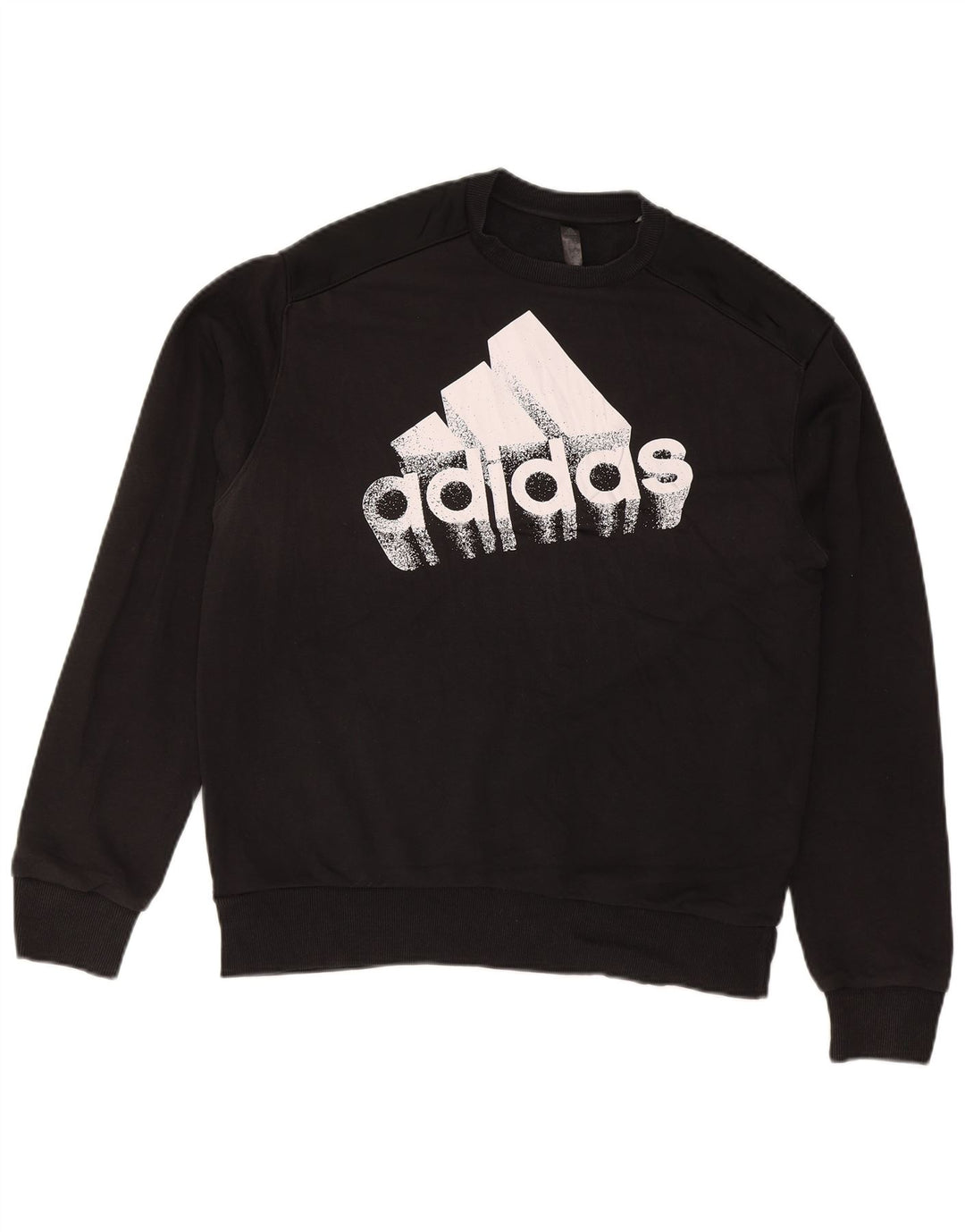 ADIDAS Mens Graphic Sweatshirt Jumper Medium Black Cotton