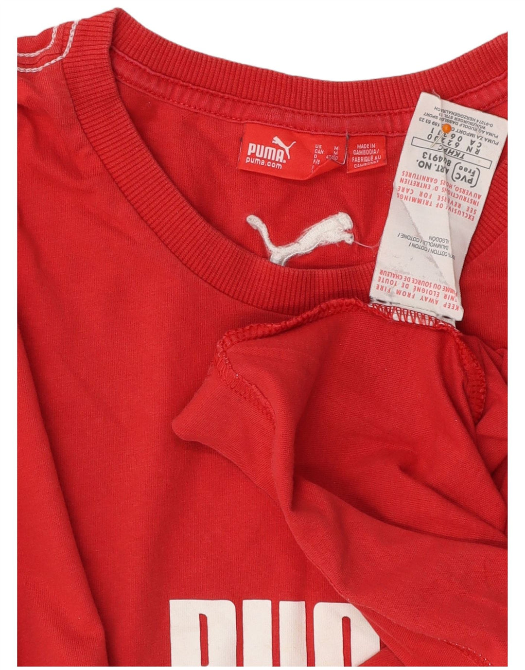 PUMA Camiseta gráfica para hombre Top Medium Red Cotton