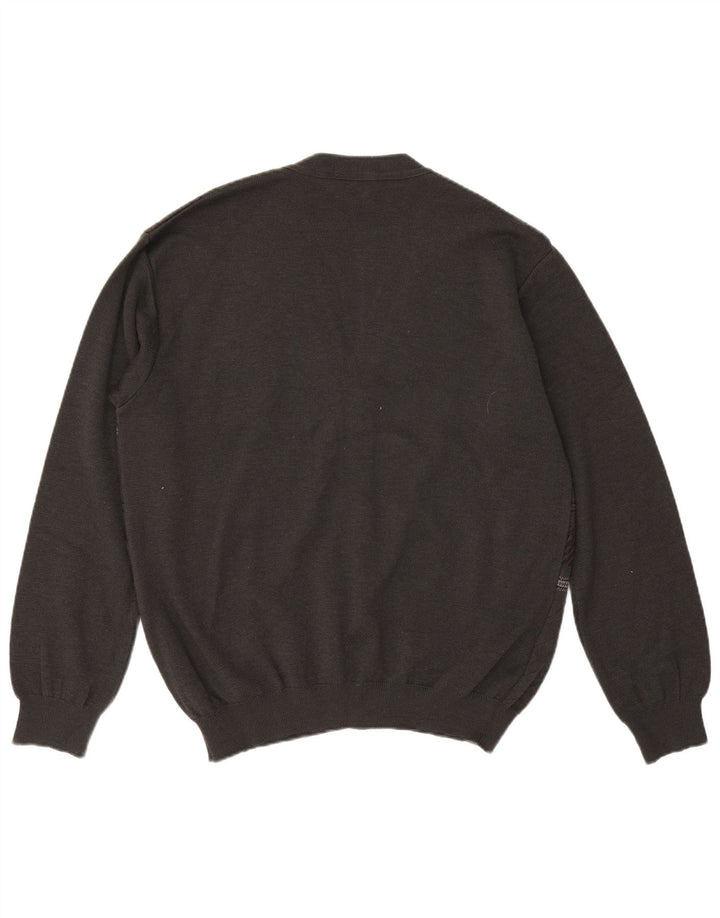 Montecatini Cárdigan Hombre XL Gris Geométrico Lana Merino