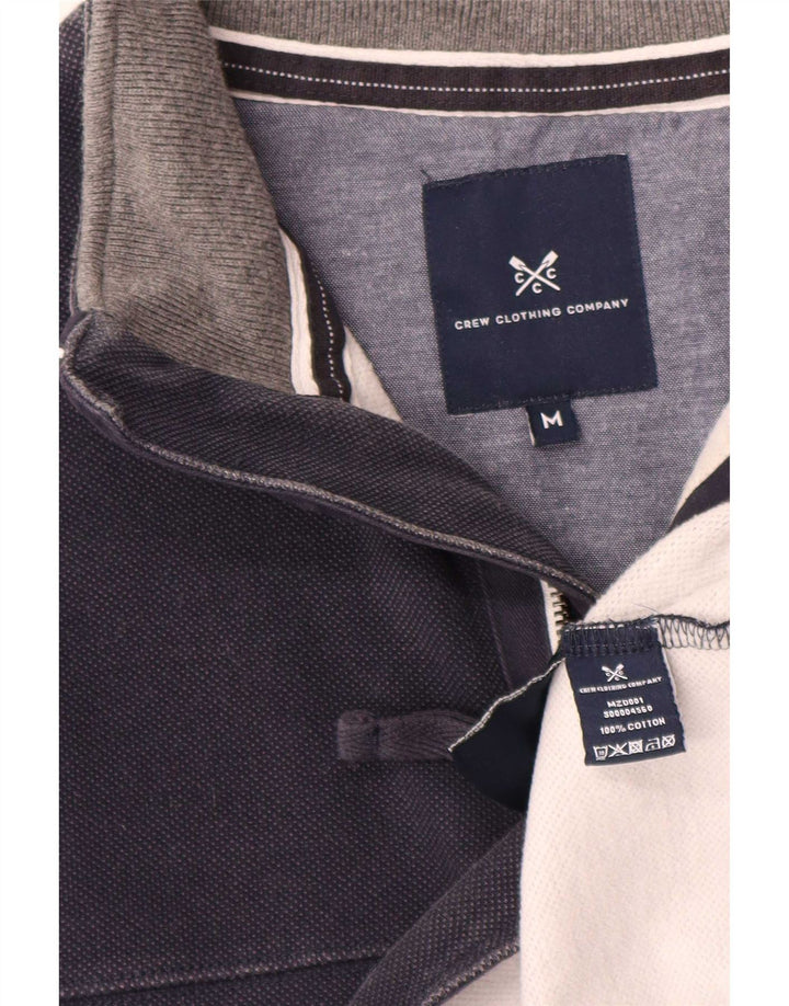 Crew Clothing - Sudadera con cuello y cremallera para hombre, jersey de algodón azul marino mediano