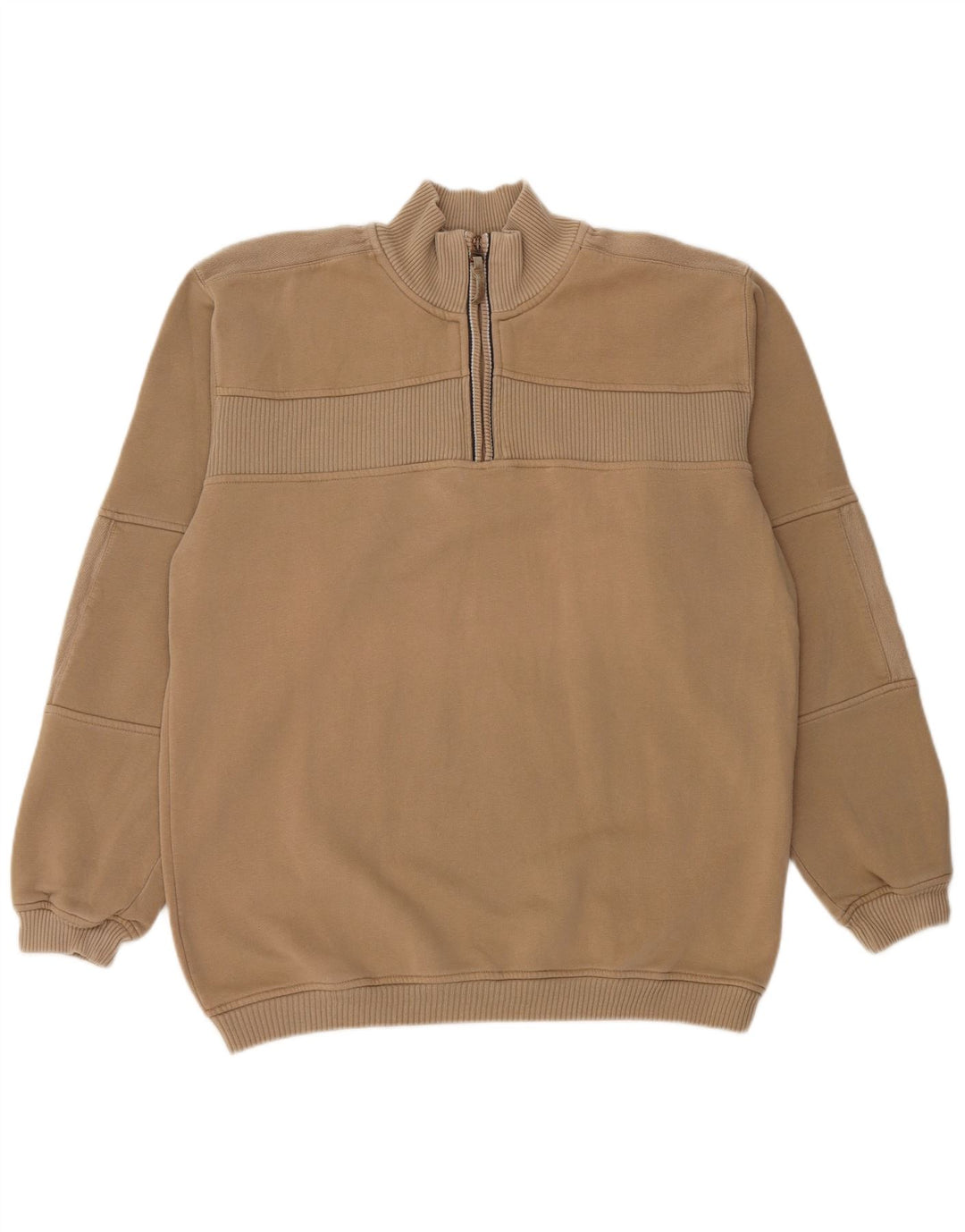 CHAMPION Sudadera con cuello y cremallera para hombre Jersey 2XL Algodón beige