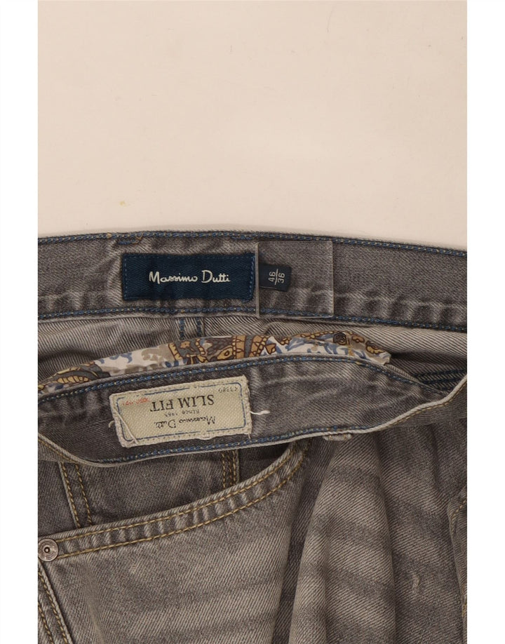 Massimo Dutti Vaqueros Slim Hombre EU 46 XL W36 L28 Gris