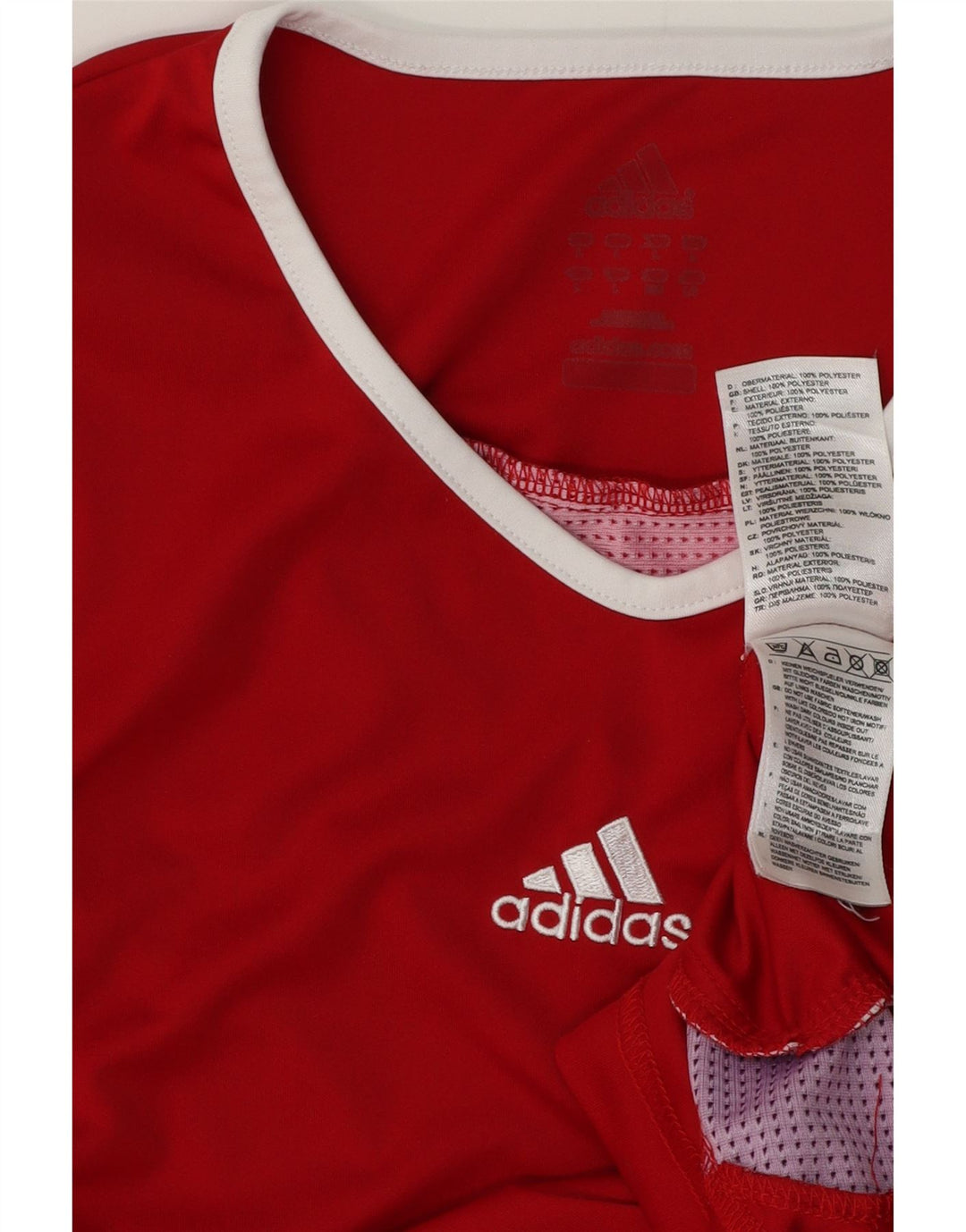 Adidas Hombre Climalite Camiseta Top Grande Rojo Colorblock Poliéster