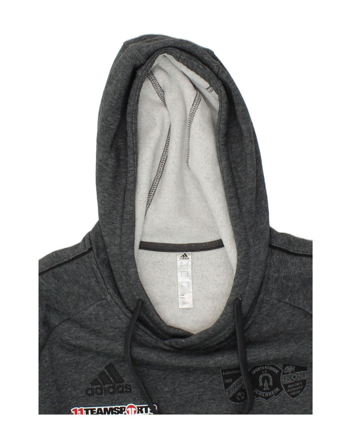 ADIDAS Mens Graphic Hoodie Jumper Medium Grey Cotton Vintage Adidas and Second-Hand Adidas from Messina Hembry 