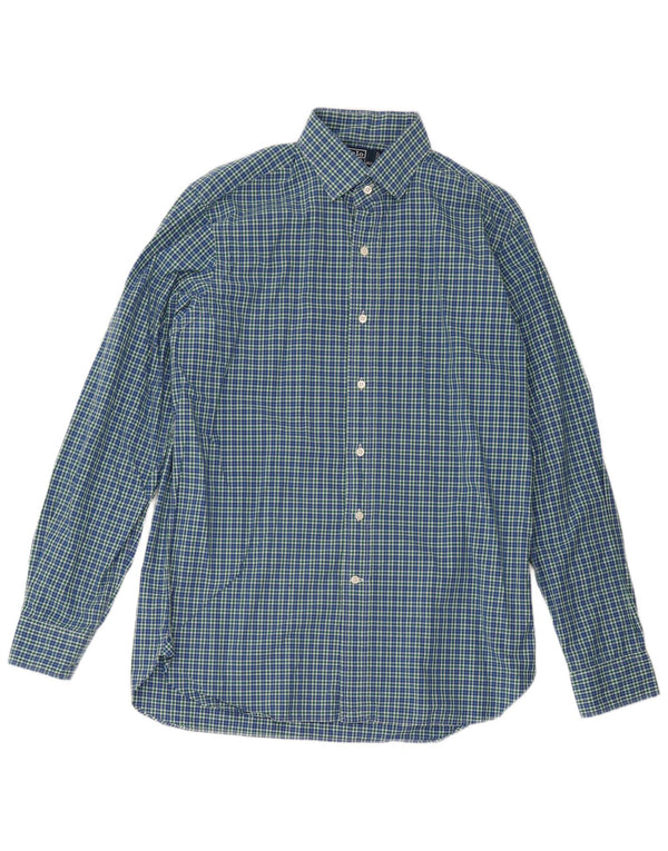 Polo Ralph Lauren Camisa para hombre Talla 16 40/41 Algodón a cuadros azul grande