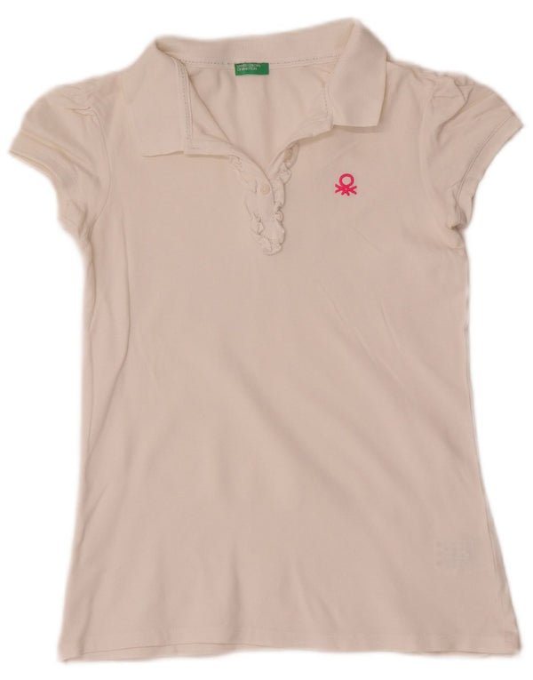 Benetton Polo Niña 11-12 Años 2XL Blanco Algodón