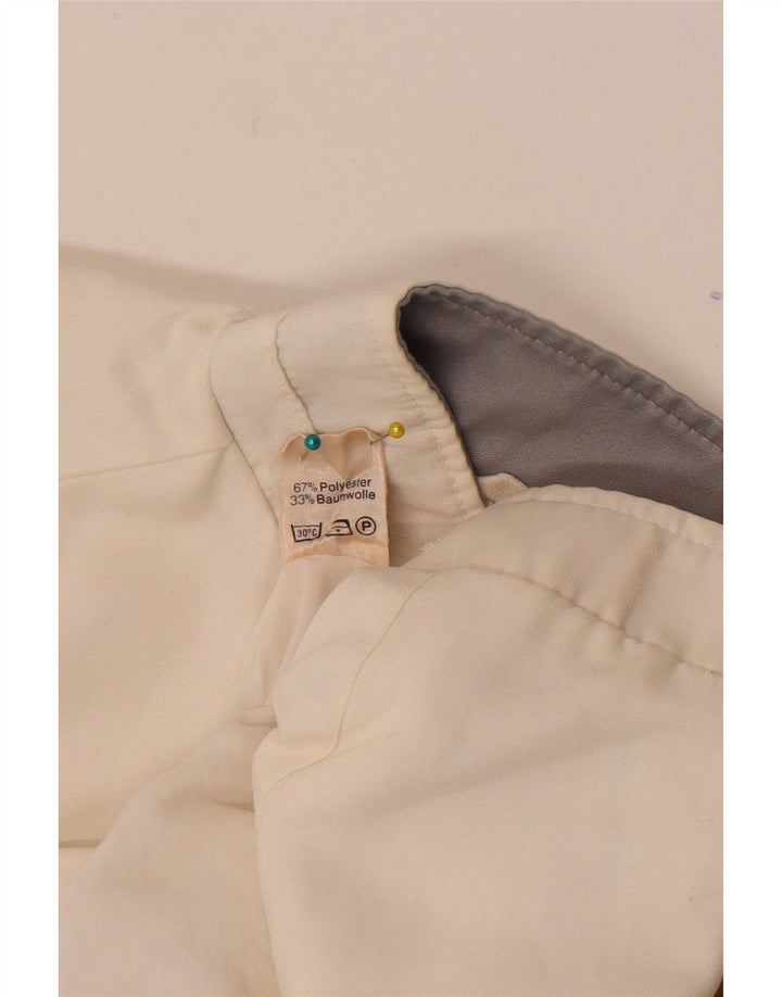 Vintage mujer bomber chaqueta IT 46 grande blanco colorblock poliéster