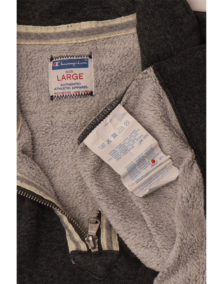 Champion Sudadera Con Cremallera Y Cuello Para Hombre Jersey Grande De Algodón Gris