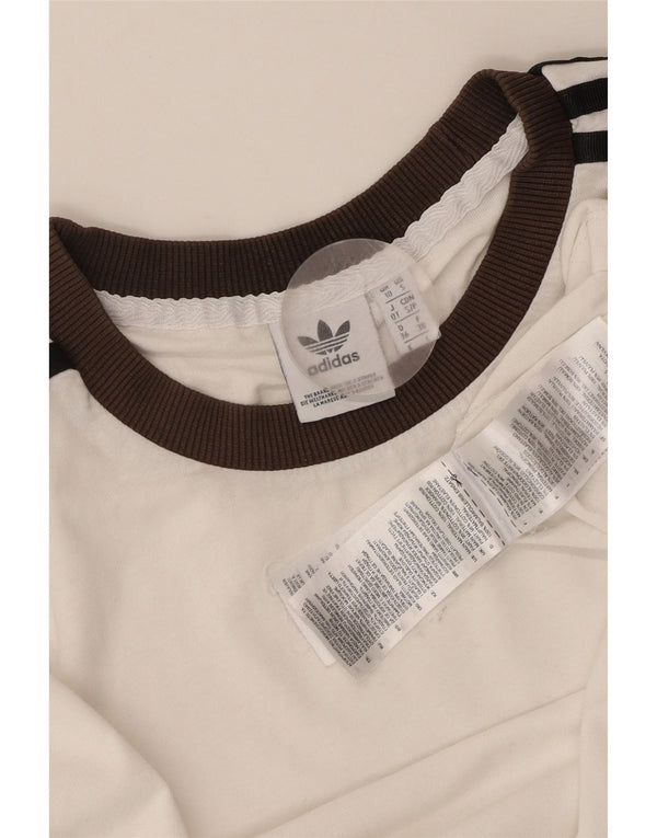 ADIDAS Camiseta extragrande para mujer UK 10 Small White Cotton