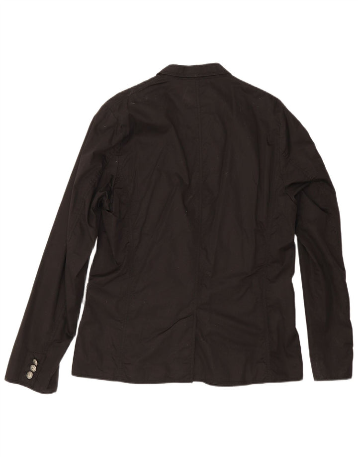Guess Chaqueta tipo blazer con 1 botón para hombre UK 42 XL Algodón negro