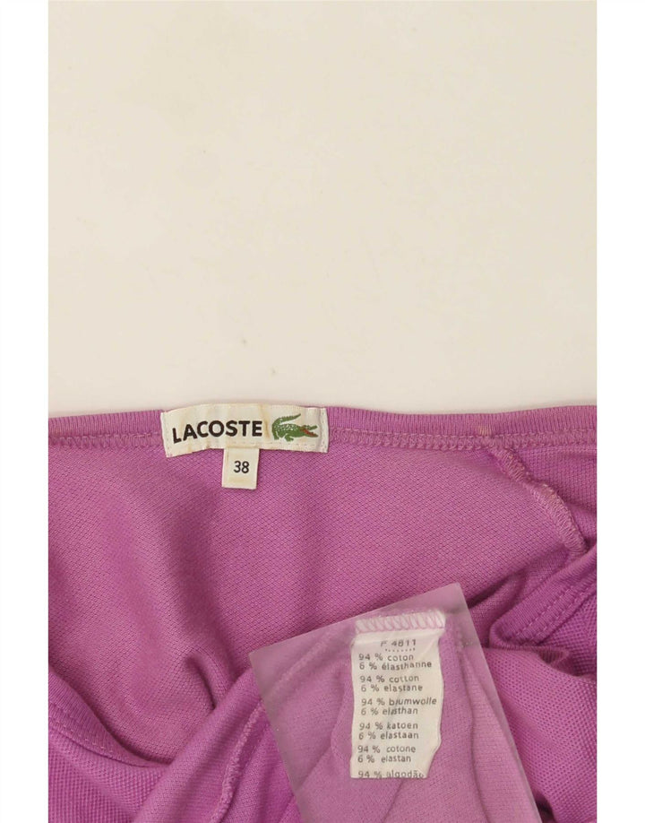 Camiseta Lacoste Mujer Top Talla 38 Mediano Morado Algodón