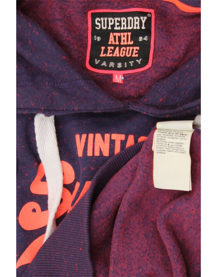 SUPERDRY Jersey con capucha gráfica para hombre Poliéster moteado morado medio