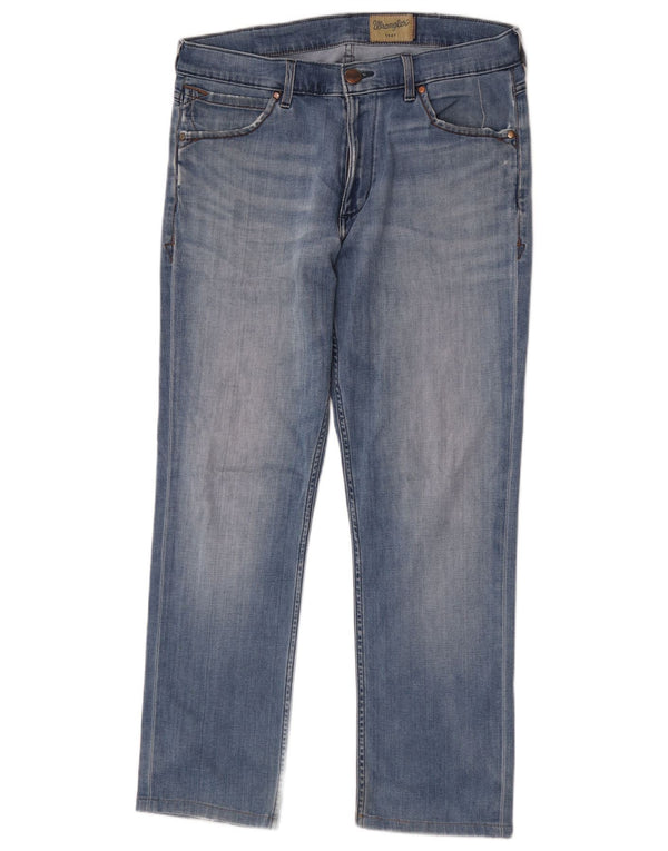 Wrangler Mens Greensboro Straight Jeans W32 L29 Blue Cotton