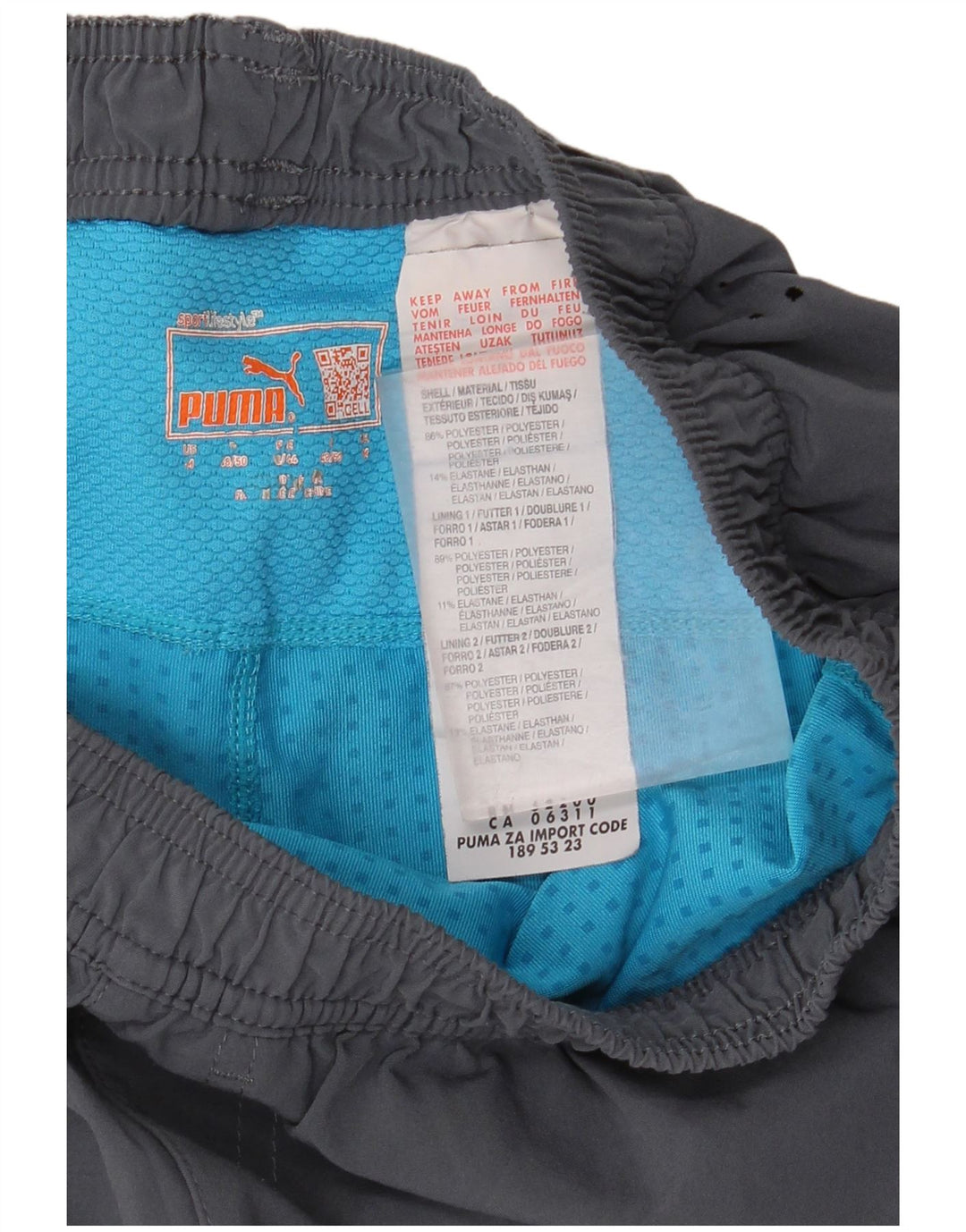 Pantalones cortos deportivos Puma para hombre Gris medio Colorblock Poliéster