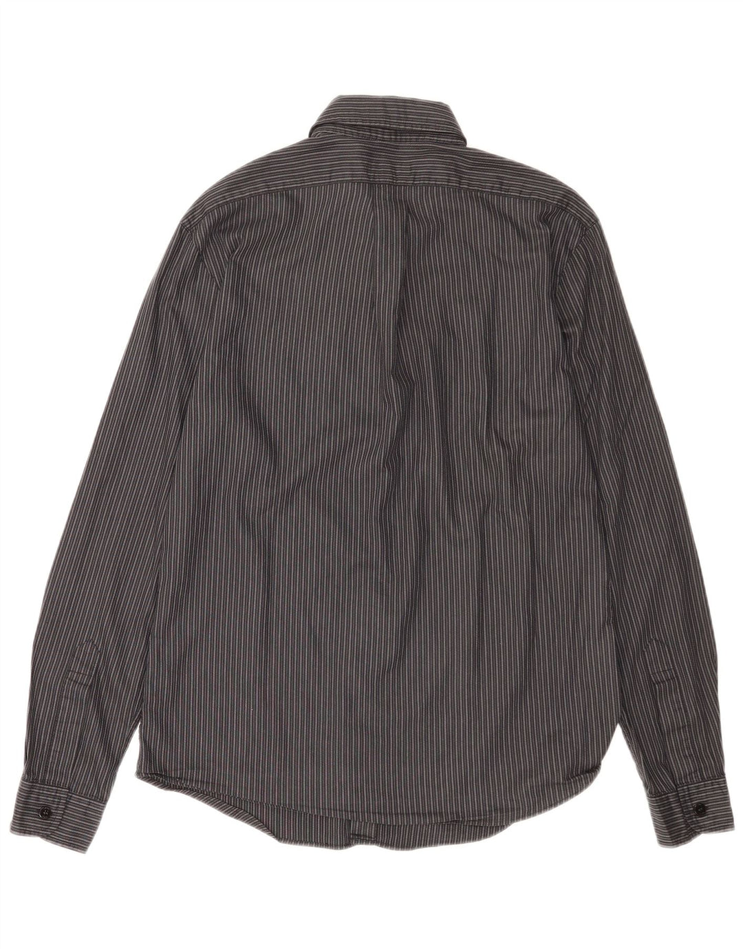 Camisa Armani Jeans Hombre Algodón Rayas Gris Medio