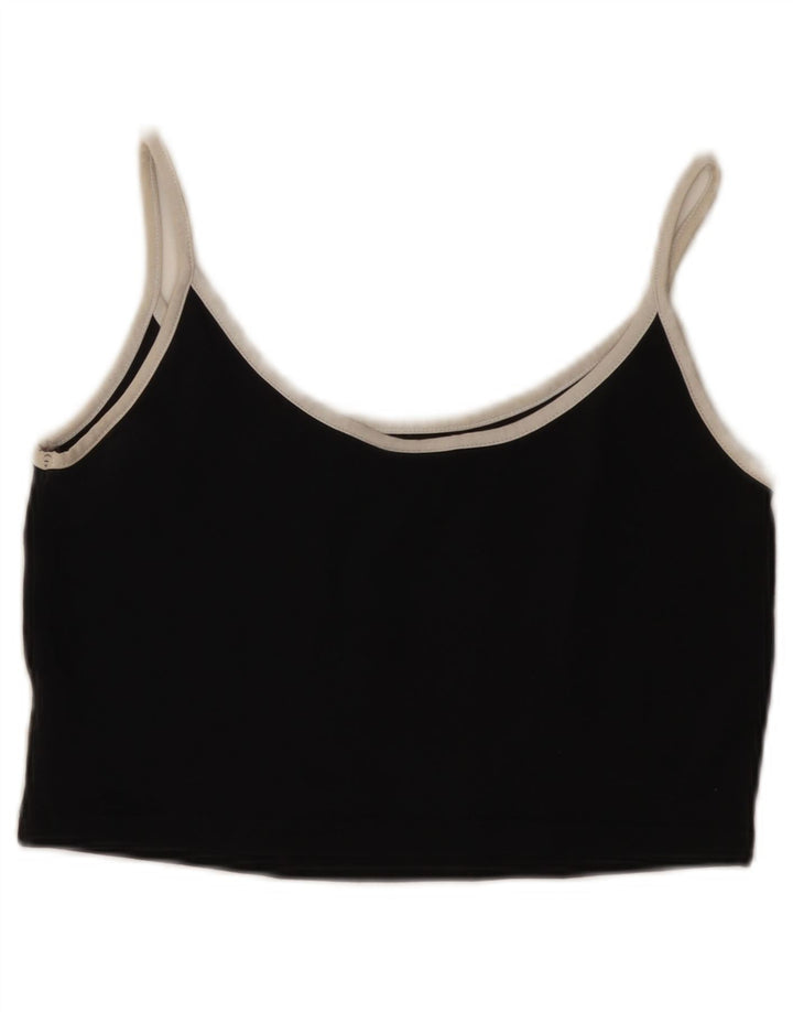 Adidas Mujer Crop Cami Top UK 8 Pequeño Algodón Negro
