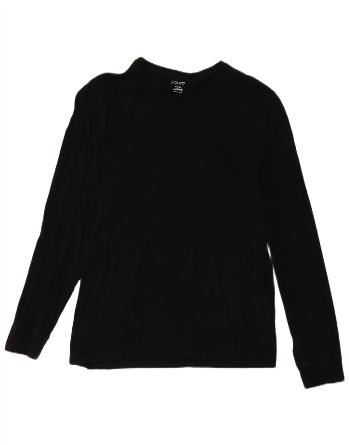 J. CREW Camiseta de mujer de manga larga UK 46 Grande Algodón negro