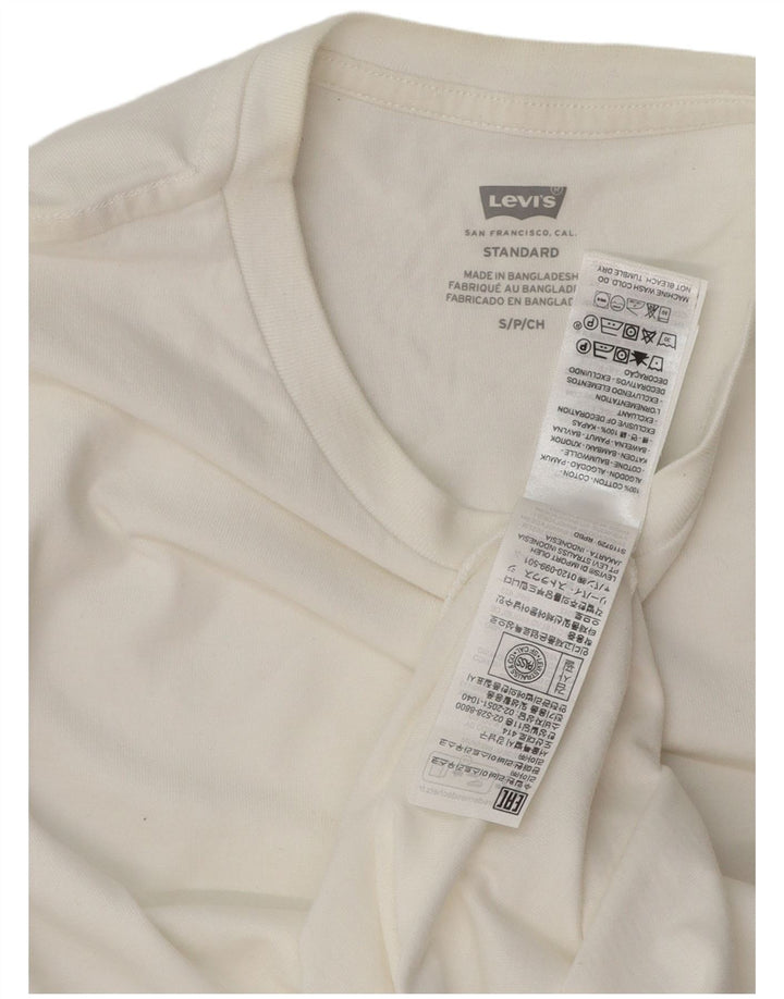 Levi's Camiseta estándar para hombre Top Small White Cotton