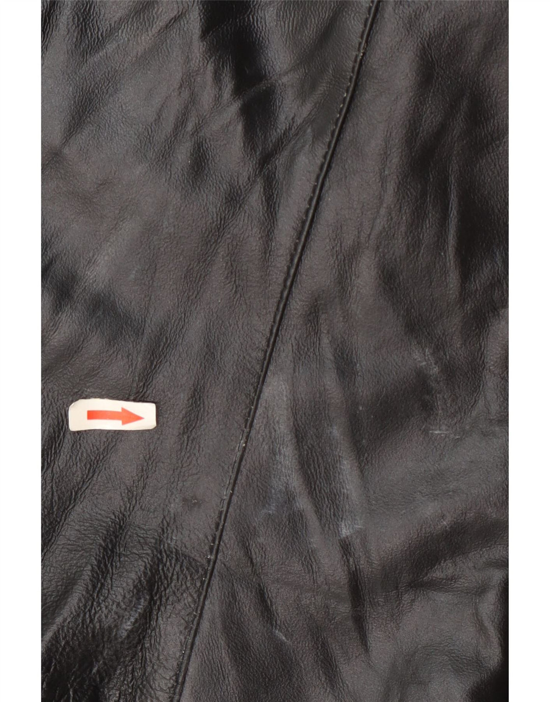 Chaqueta de cuero vintage para mujer IT 48 XL Bloque de color negro