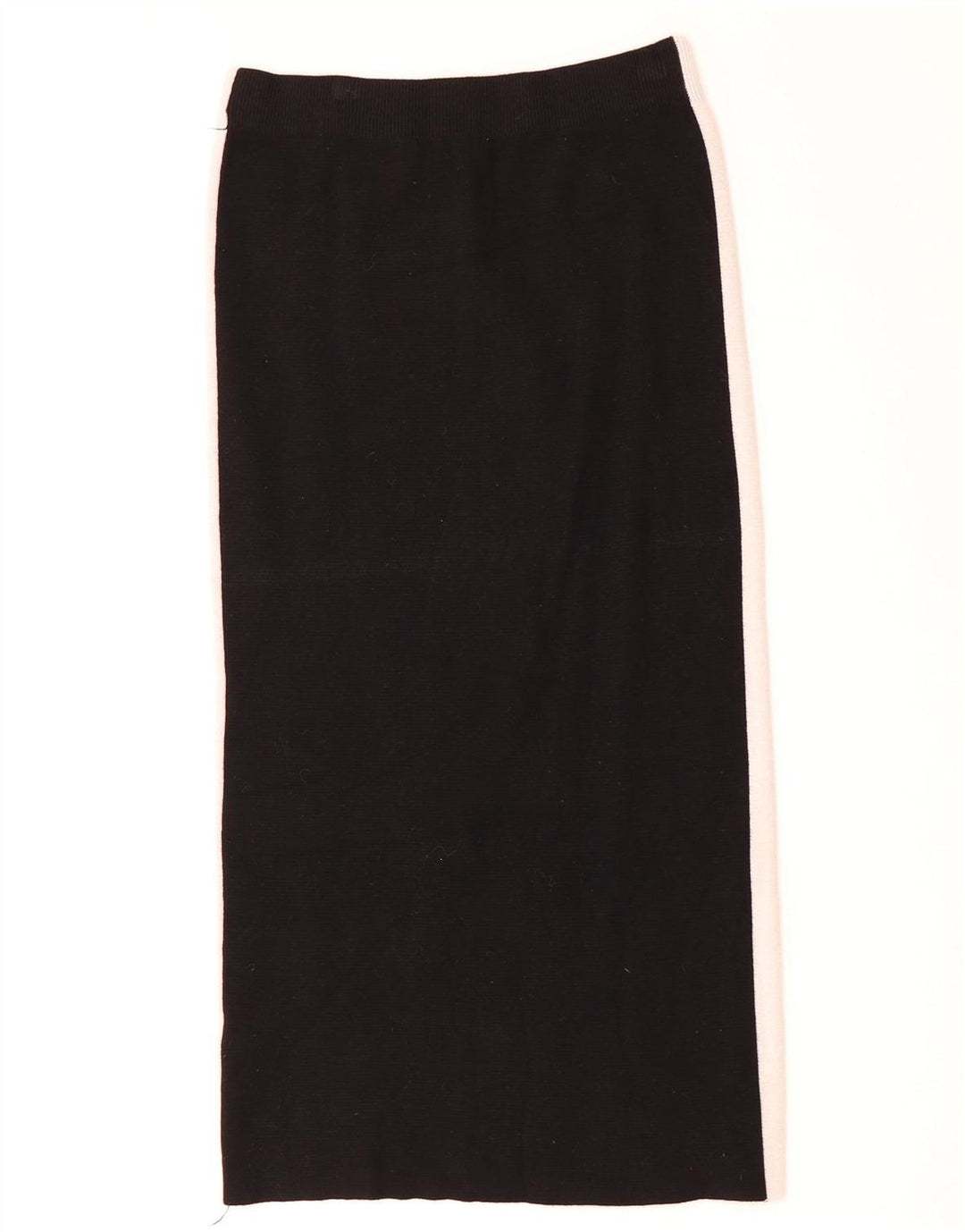 ZARA Mujer Falda Midi De Cintura Alta Pequeña W26 Negro