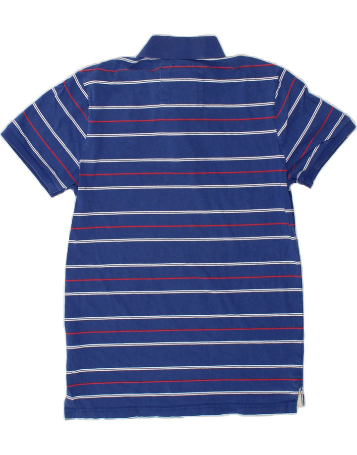 PUMA Mens Polo Shirt Medium Navy Blue Striped Cotton Vintage Puma and Second-Hand Puma from Messina Hembry 