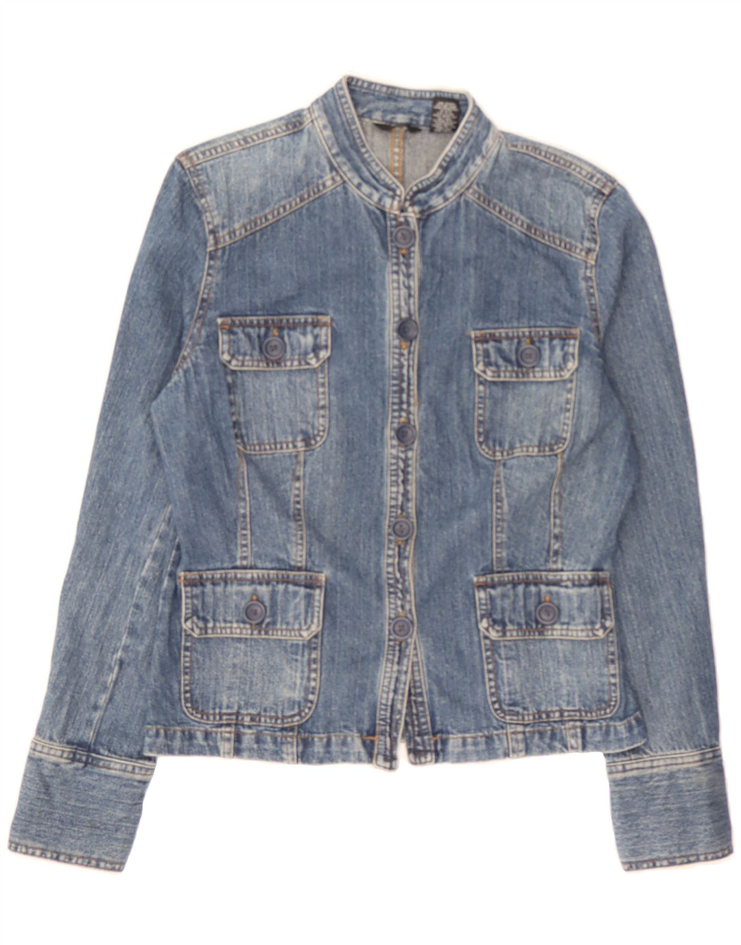 MOSSIMO Womens Denim Jacket UK 12 Medium Blue Cotton Vintage Mossimo and Second-Hand Mossimo from Messina Hembry 