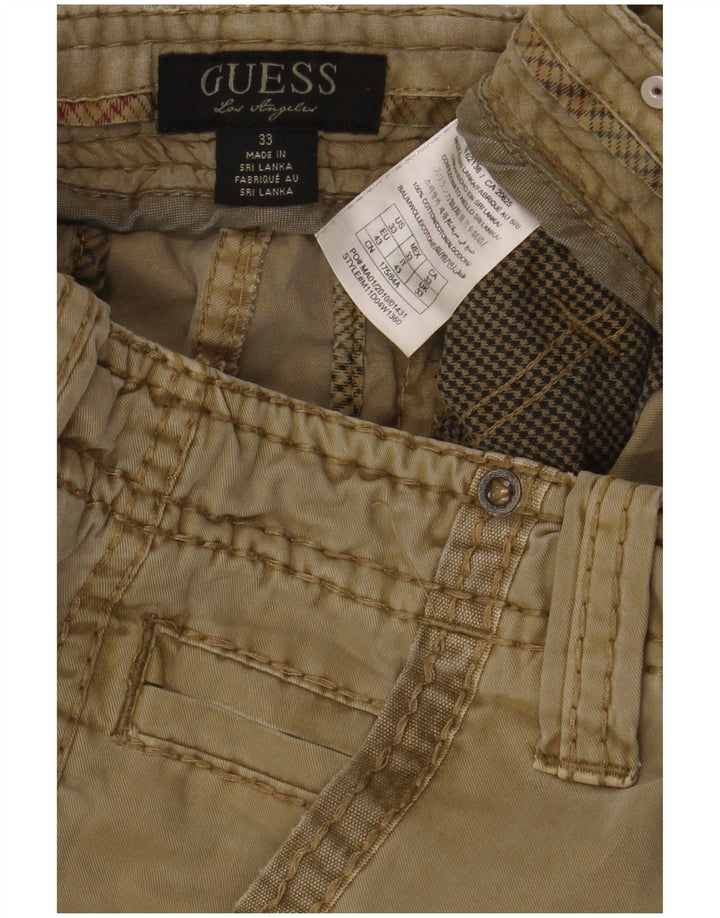 Guess Shorts Cargo Hombre W33 Algodón Beige Medio