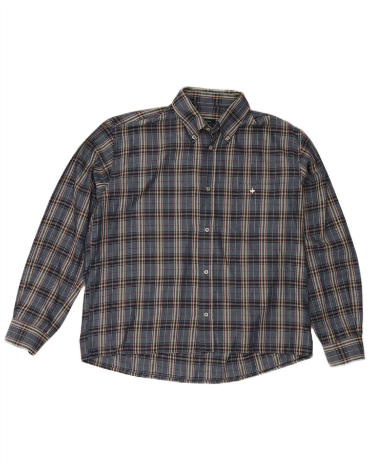 Camisa de franela para hombre Goose & Gander IT 48 Medium Navy Blue Check