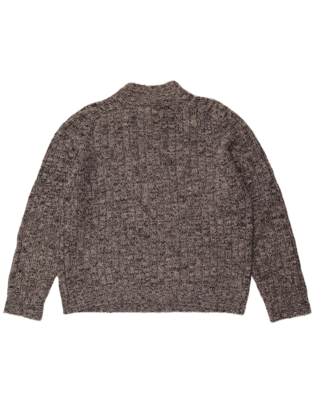 Marks & Spencer Suéter tipo jersey con cuello y cremallera para mujer UK 46 Grande Gris moteado
