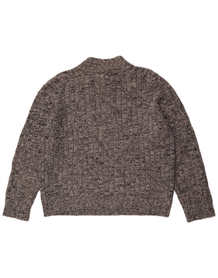 Marks & Spencer Suéter tipo jersey con cuello y cremallera para mujer UK 46 Grande Gris moteado