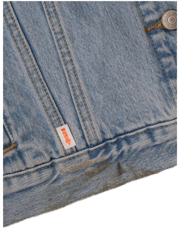 Levi's Chaqueta vaquera corta para mujer Reino Unido 46 Algodón floral azul grande