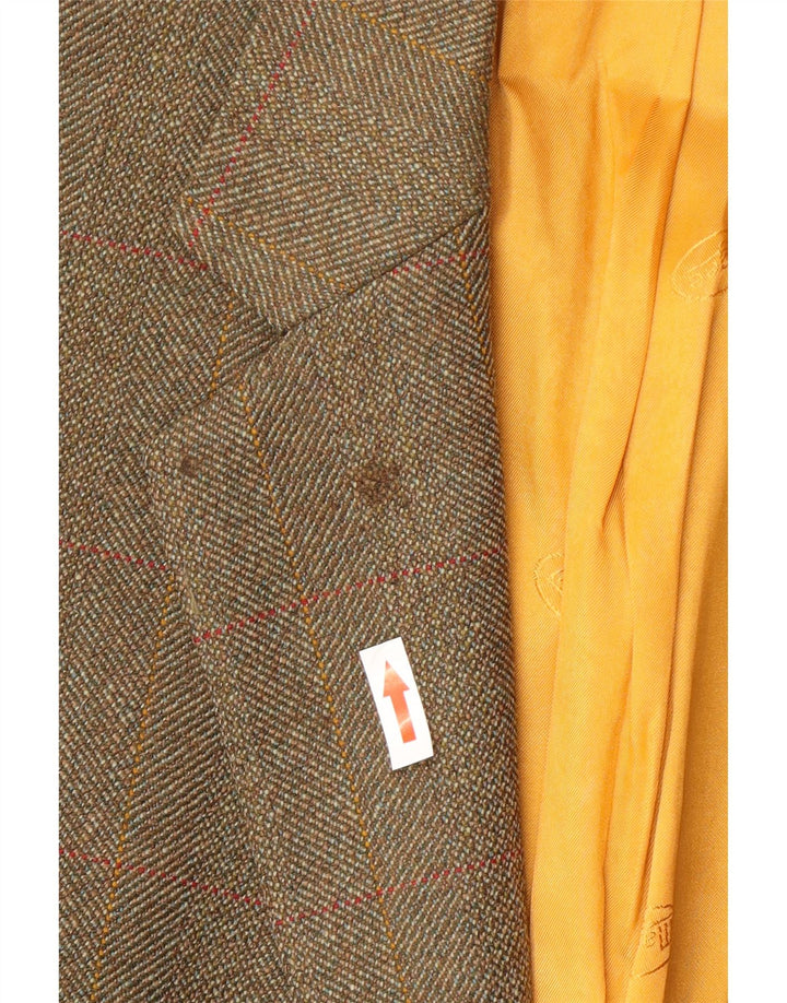 Magee Chaqueta tipo blazer de 2 botones para hombre UK 42 XL Lana a cuadros marrón