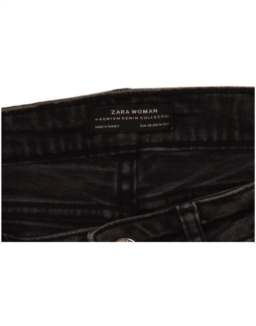 Zara Jeans Ajustados Desgastados para Mujer EU 38 Small W29 L26 Gris Floral