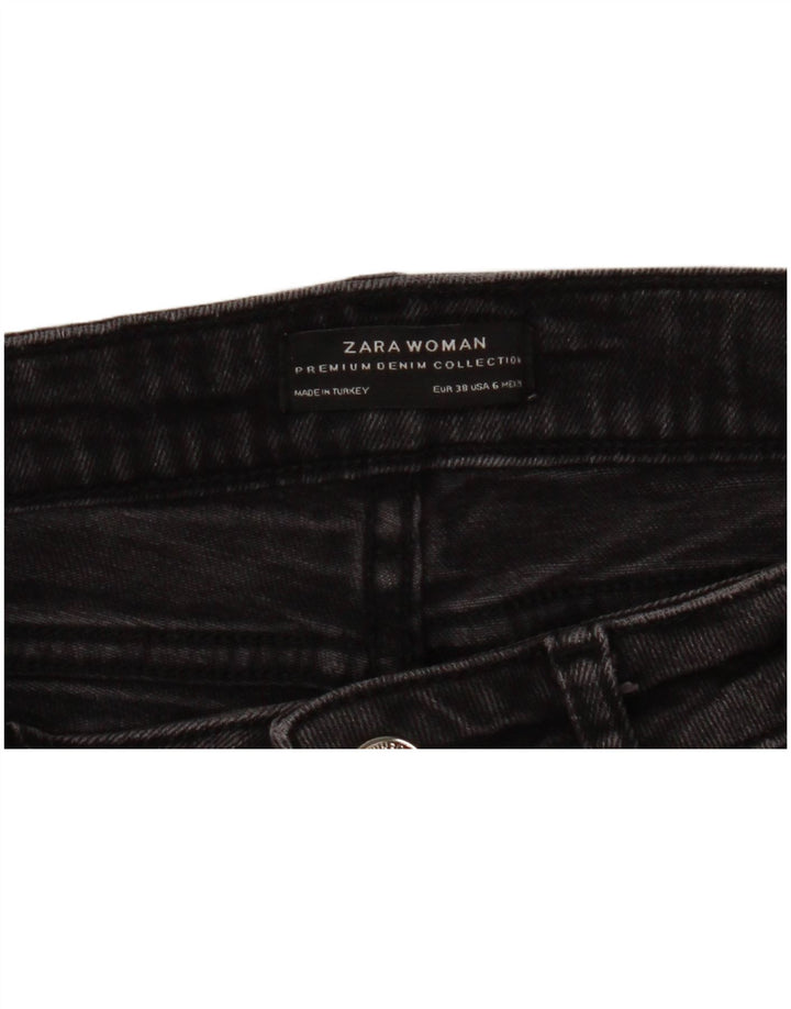 Zara Jeans Ajustados Desgastados para Mujer EU 38 Small W29 L26 Gris Floral