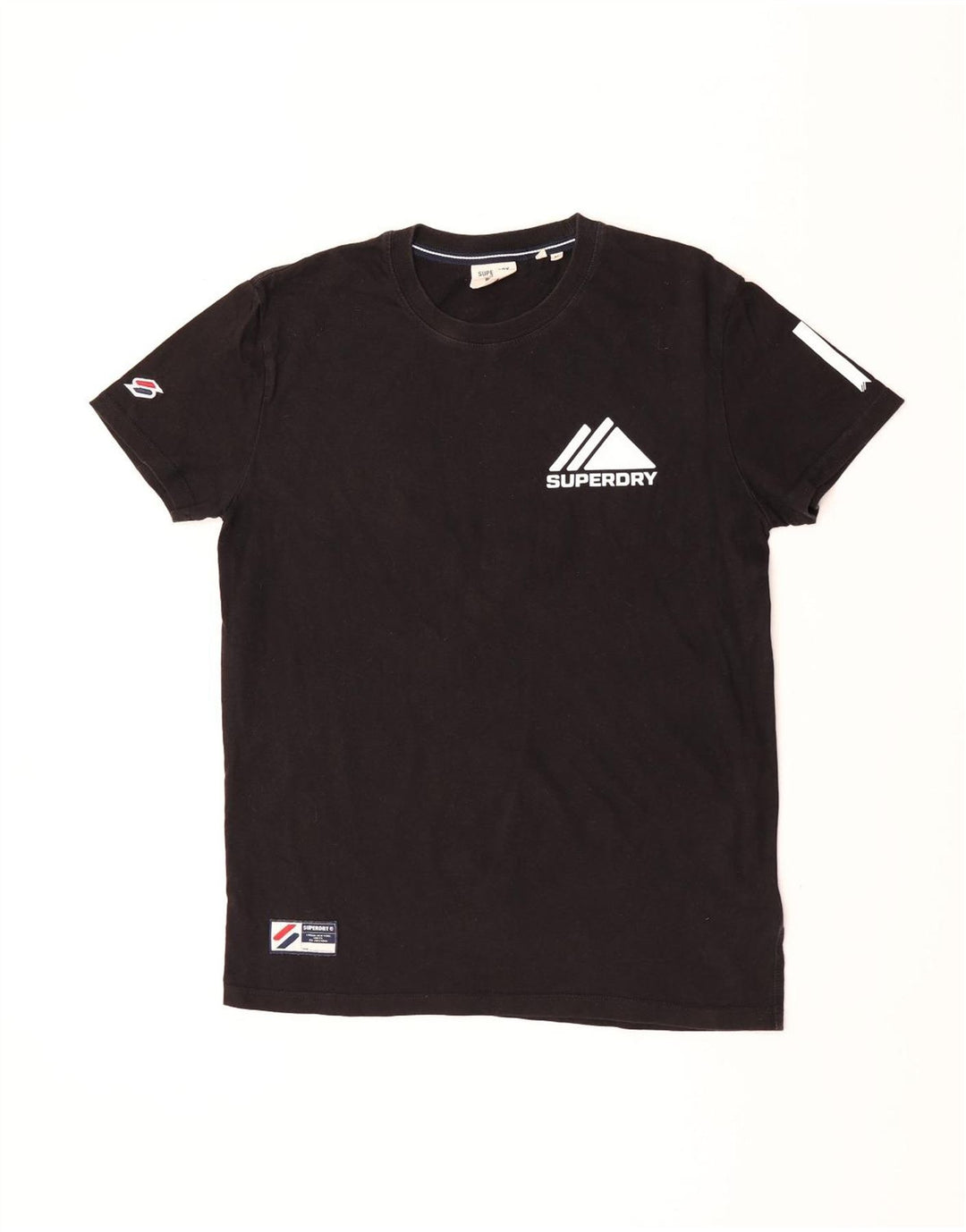 Superdry Camiseta con gráfico gráfico para hombre, parte superior mediana de algodón negro