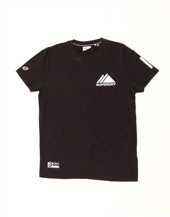 Superdry Camiseta con gráfico gráfico para hombre, parte superior mediana de algodón negro