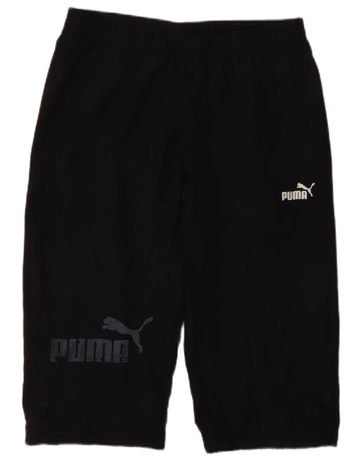 PUMA Bermudas deportivas con estampado gráfico para niños 13-14 años Poliéster negro