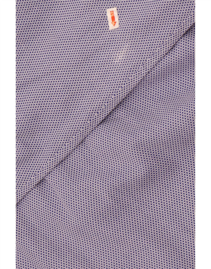 Boggi Camisa entallada para hombre Talla 40 15 3/4 Algodón geométrico azul medio