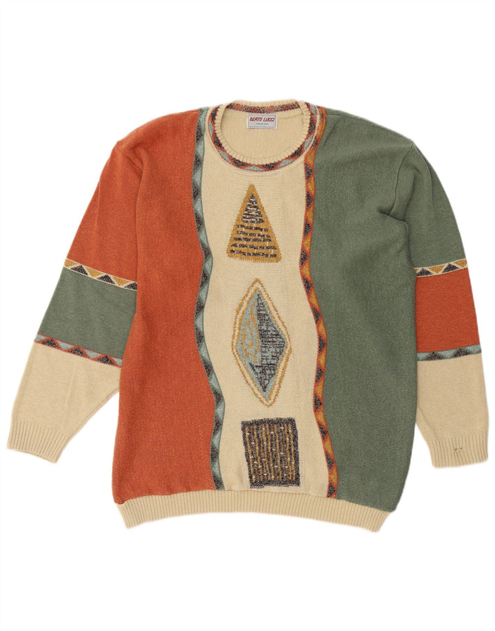 BERTO LUCCI Jersey De Cuello Redondo Hombre Grande Multicolor Geométrico