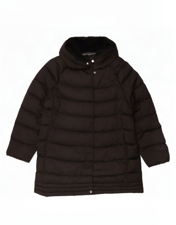 Geox Mujer Respira Abrigo acolchado con capucha UK 40 XL Poliéster negro