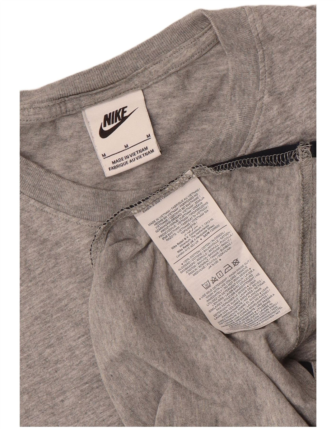 Nike Camiseta gráfica para hombre Top gris medio de algodón con bloques de color