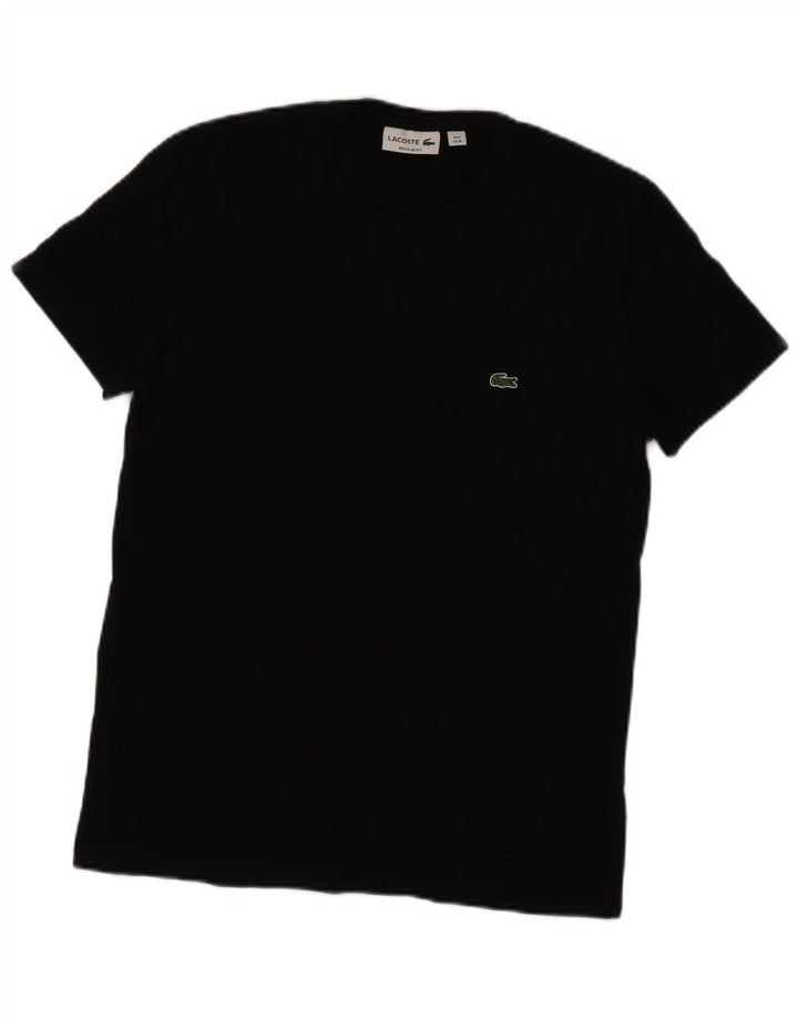 Lacoste Camiseta de corte regular para hombre talla 4 mediana algodón negro