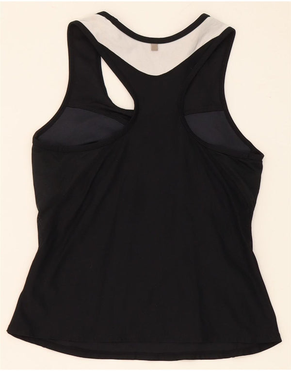 Nike Camiseta sin mangas Dri Fit para mujer UK 8/10 Small Black Colourblock Nylon