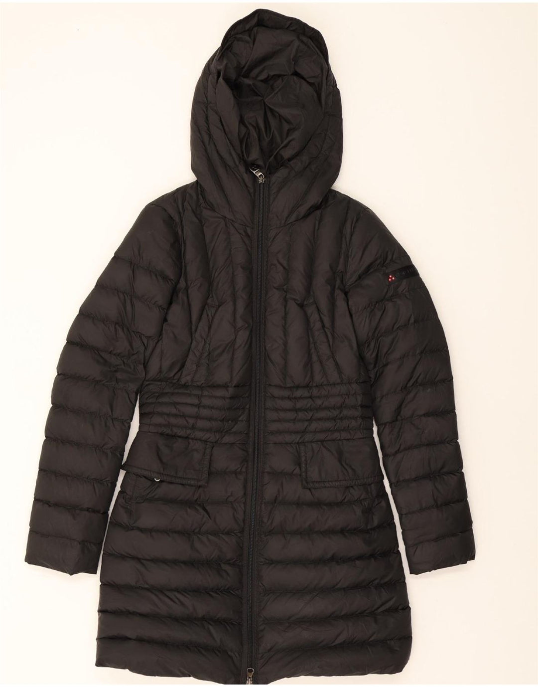 PEUTEREY Womens Hooded Padded Coat IT 40 Small Black Polyamide Vintage PEUTEREY and Second-Hand PEUTEREY from Messina Hembry 