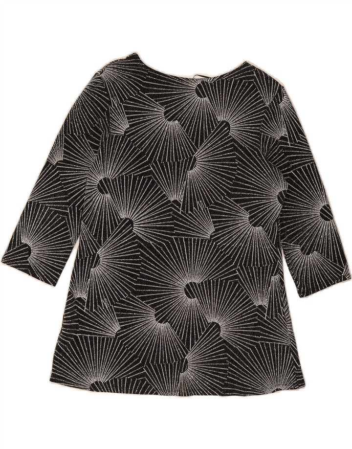 JUST ELEGANCE Womens Abstract Pattern Blouse Top UK 14 Large Black Vintage Just Elegance and Second-Hand Just Elegance from Messina Hembry 